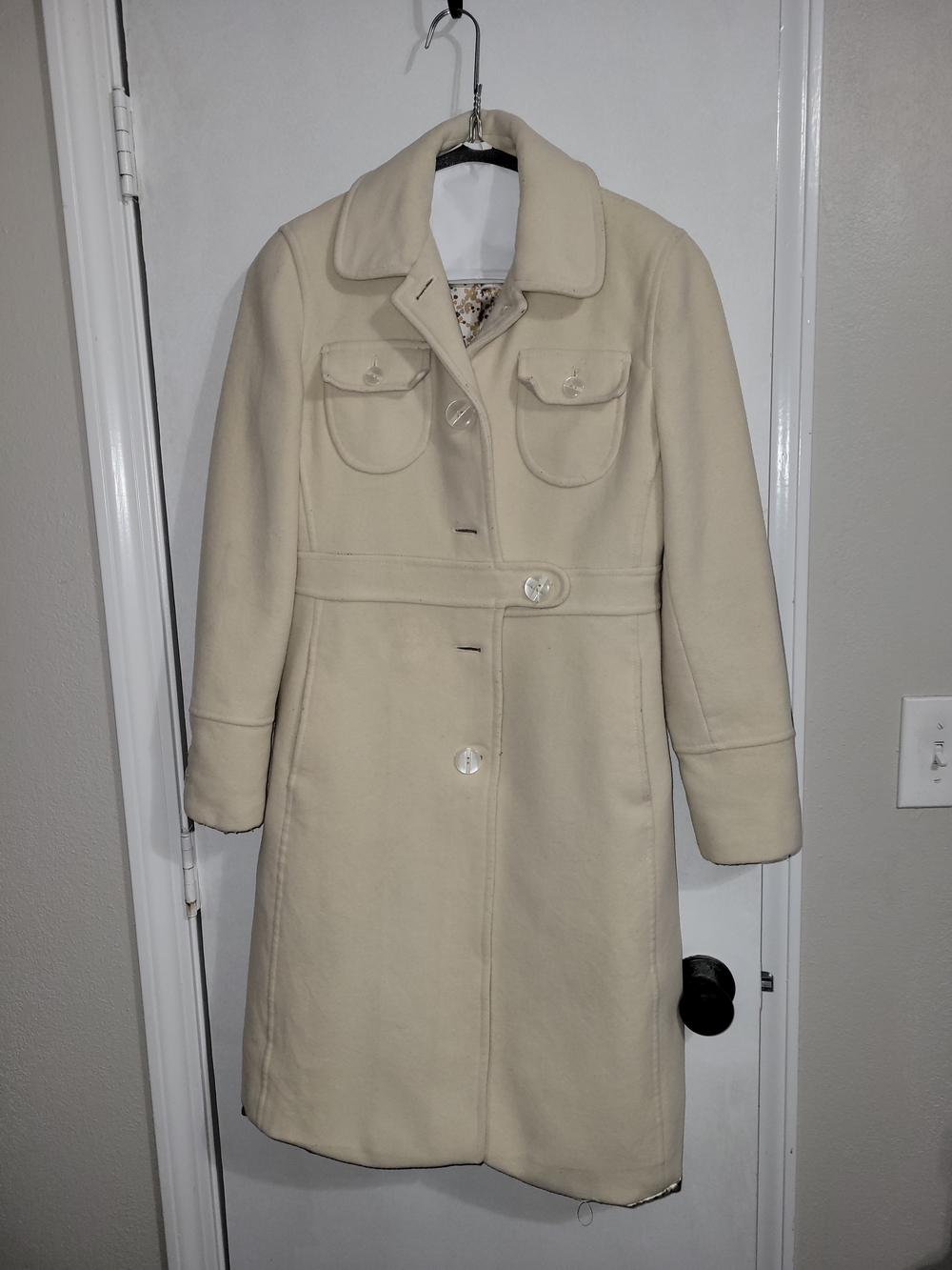 Kenneth Cole Reaction Cream Long Pea Coat